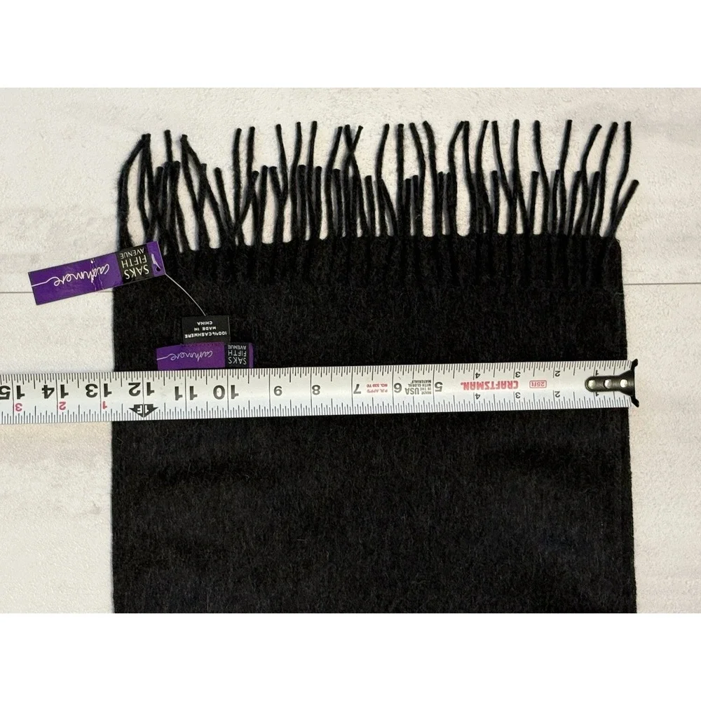 Sak's Cashmere Scarf Dark Gray 12.5